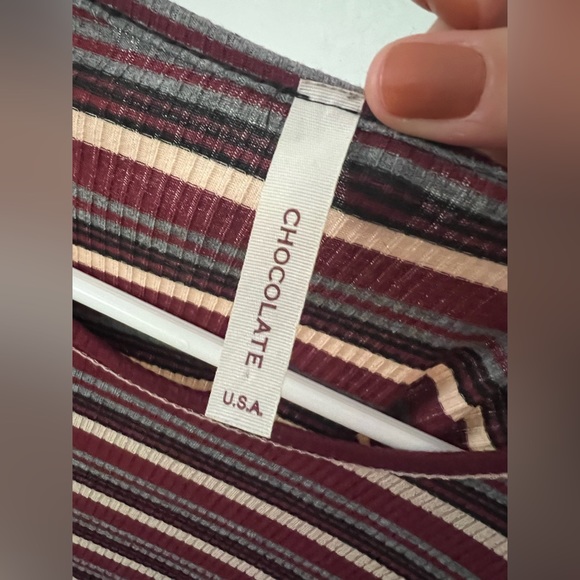 Chocolate longsleeve stripped crop - Picture 3 of 3